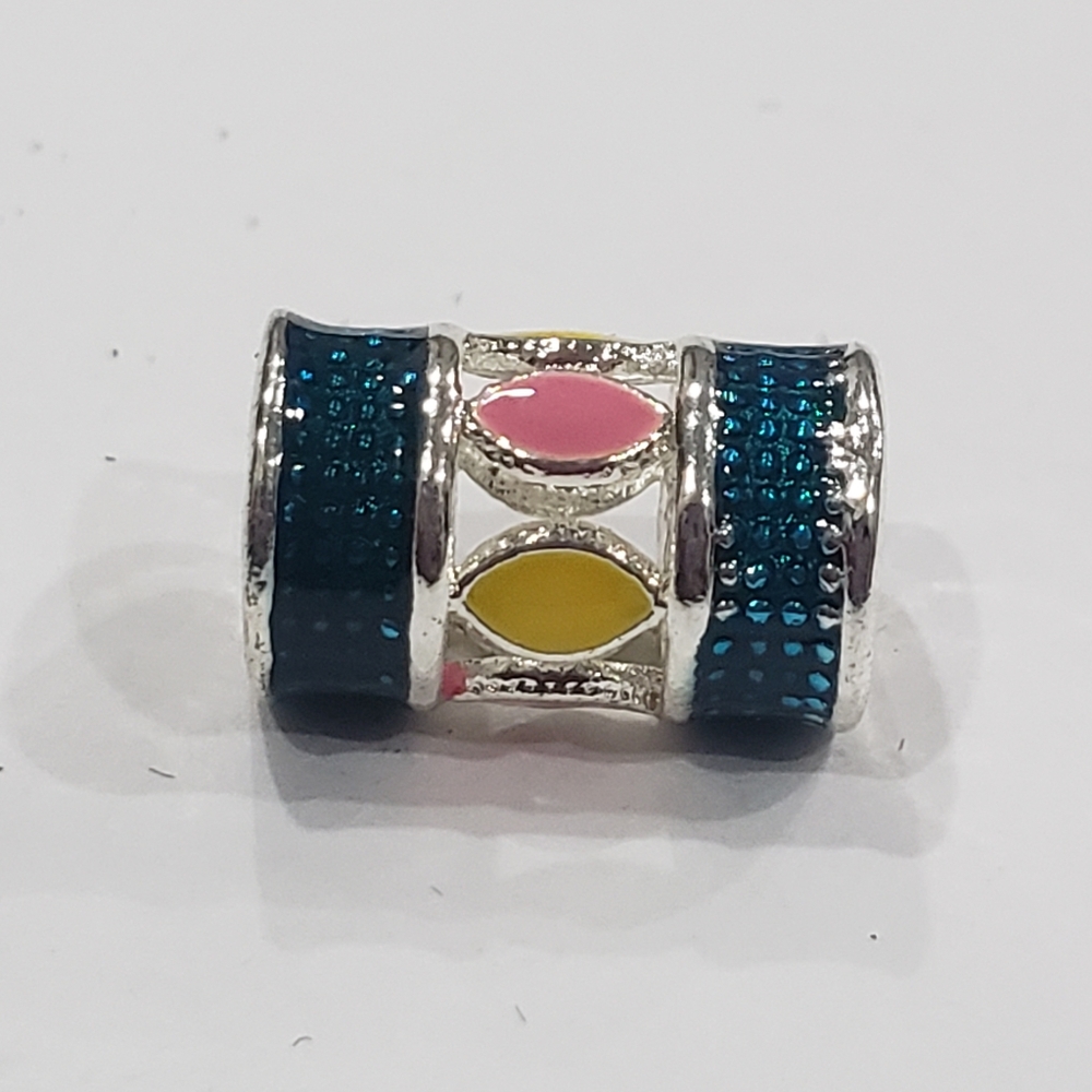 Green Cylinder Charm Bead Spacer Fit European Chain & Pendora Bracelet